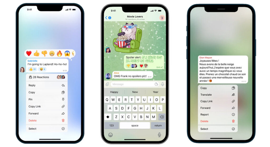 اسپویلر تلگرام در وب