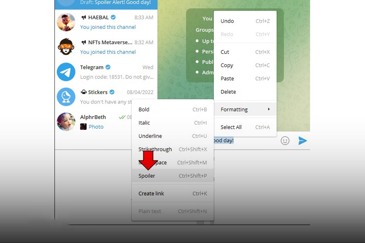 اسپویلر تلگرام