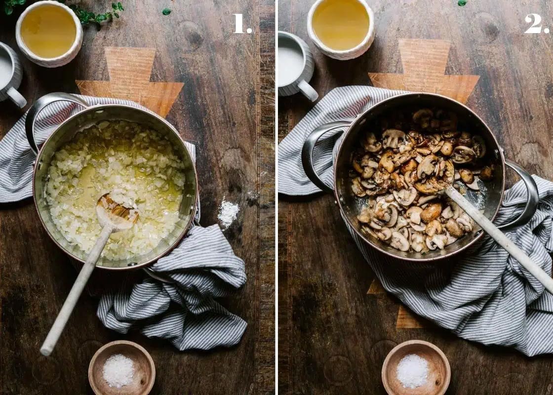 مراحل طرز تهیه سوپ قارچ