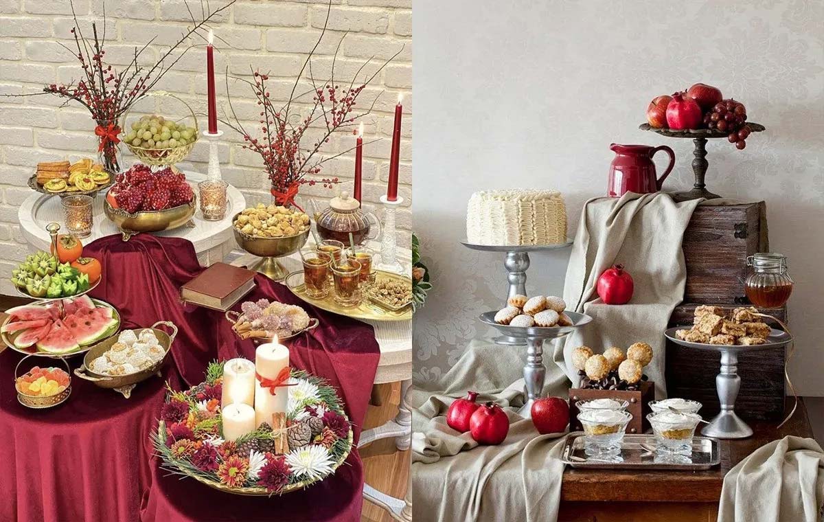 نقش پارچه در تزیین سفره شب یلدا